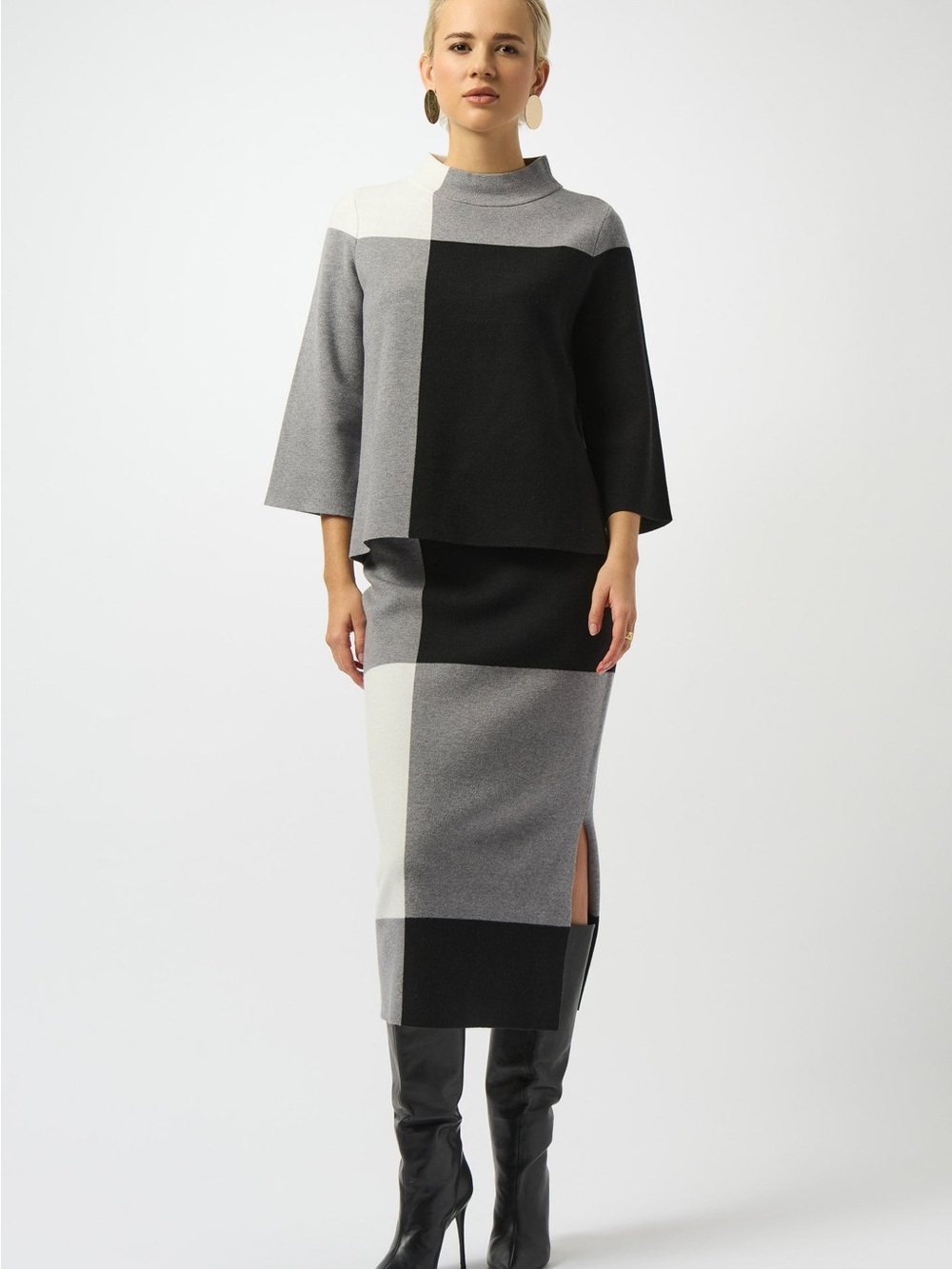 Joseph Ribkoff Jacquard Sweater Colour Block Pullover
